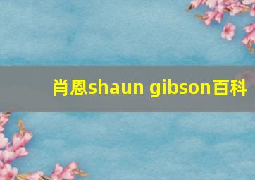 肖恩shaun gibson百科